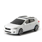 White Subaru Impreza 5-door diecast car model, front three-quarter view, sport toy