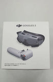 DJI Goggles 2 FPV headset and motion controller shown on box packaging