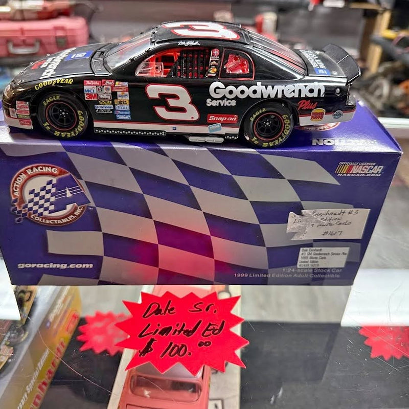 NASCAR diecast race car #3 with red and black Goodwrench decals on box