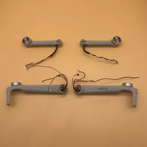 Drone motor arm repair parts with wiring and gray metal arms