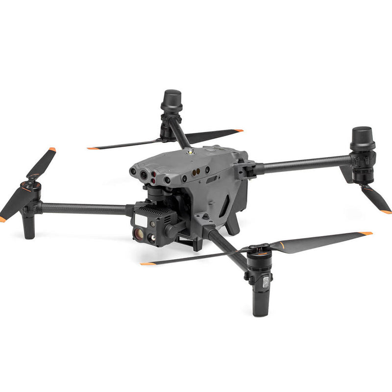 Gray DJI quadcopter drone with front camera module and four folding propellers
