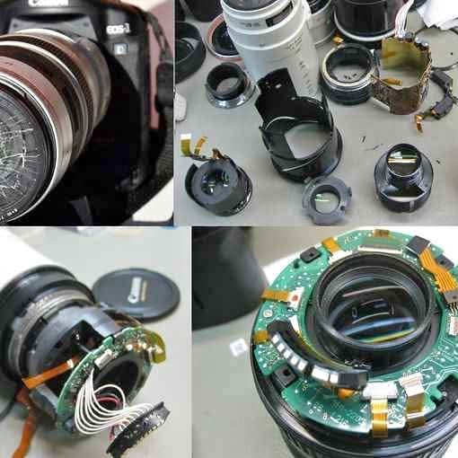 Camera lens module with green circuit board and metal ring, exposed connectors