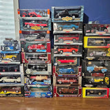 Diecast car and truck assortment in colorful retail boxes