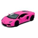 Lamborghini Aventador LP700-4 hot pink diecast toy car, front three-quarter view
