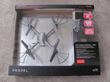 RC quadcopter video drone with Wi-Fi FPV camera, shown in retail packaging
