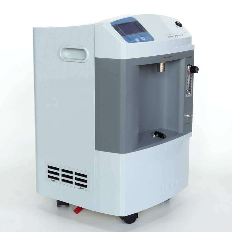 Hypoxic altitude training generator with front display, vents, and side port panel