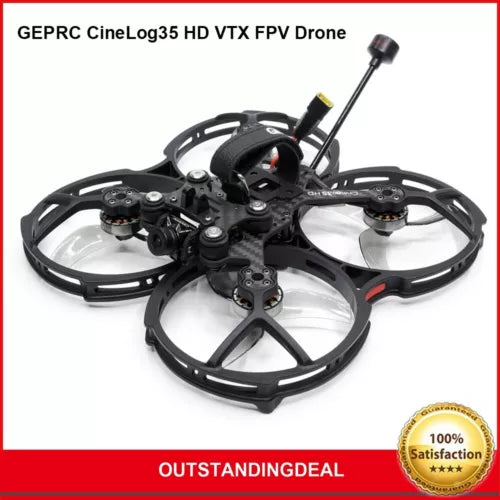 GEPRC CineLog35 HD FPV drone with four propellers and black frame