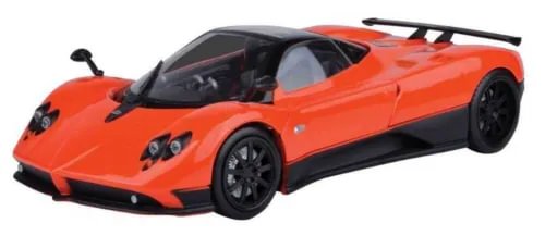 PAGANI ZONDA F orange 1:18 diecast sports car with black hood and side details
