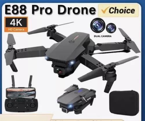 Foldable quadcopter drone with 4K HD camera, front gimbal and dual propellers, remote