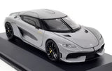 Grey diecast scale model car with black roof and front details, 1:43 size