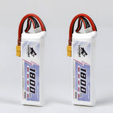 RC LiPo battery pack with XT60 connector, red power leads, white casing