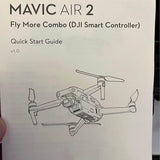 DJI Mavic Air 2 Fly More Combo quick start guide booklet with drone line drawing
