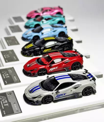 1:64 diecast racing sports model cars set with six cars on display trays