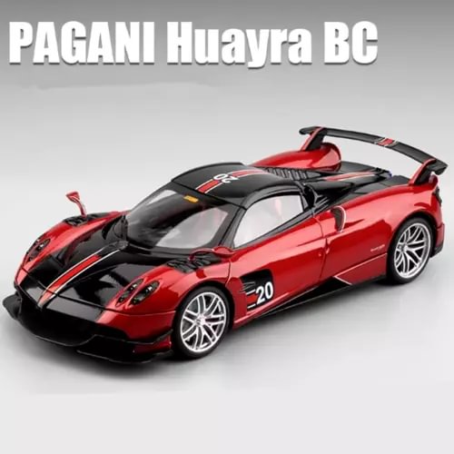1:18 red and black alloy sports car model diecast with rear wing