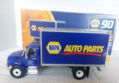 Blue NAPA Auto Parts diecast truck with side logo and open-style rear doors