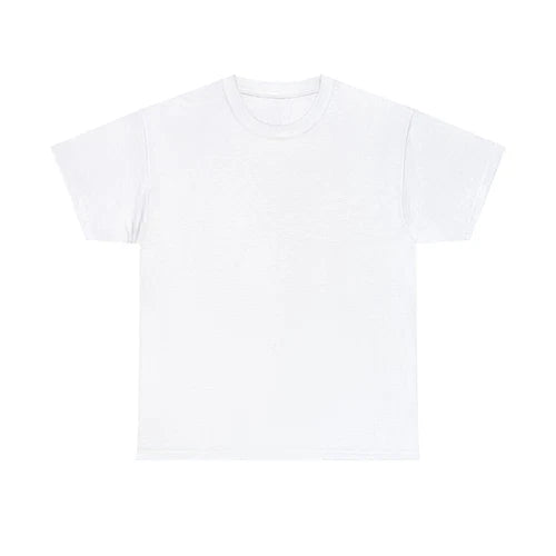 White crew-neck T-shirt with short sleeves