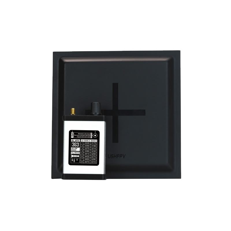 Drone video receiver kit with black case, mounted module, and antenna mount