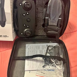 Open drone carry case with controller and small accessory parts