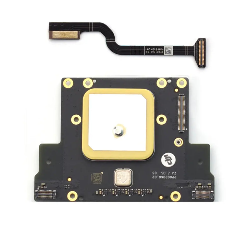 Drone GPS board module with ribbon cable connector and square gold frame