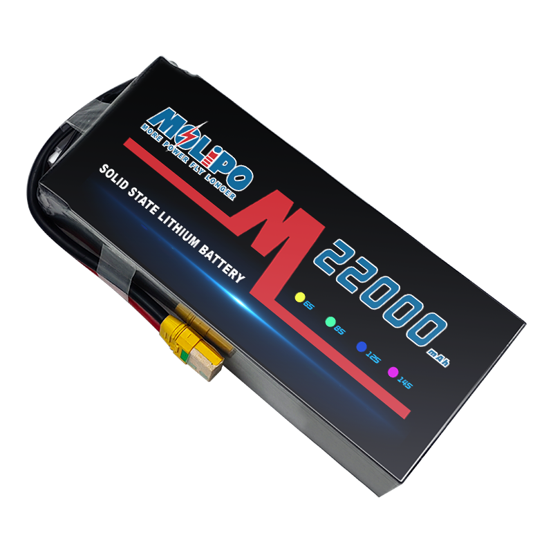 Molipo 6S 22000mAh lithium polymer battery pack, black with indicator LEDs