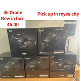 4K drone retail boxes showing drone product packaging and logo