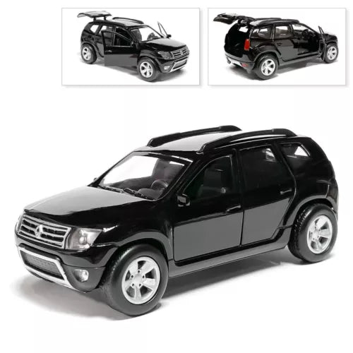 Black 1/36 diecast Renault Duster model car, collectible toy