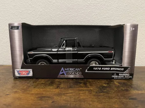 1/24 scale diecast 1978 Ford Bronco topless parts model in box, black