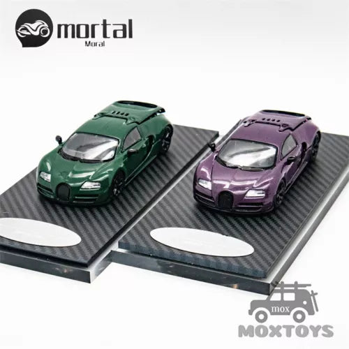 Mortal 1:64 diecast model car set with green and purple cars