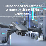 Foldable RC quadcopter drone with LED lights, front view