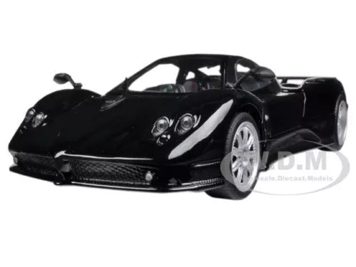 Black Pagani Zonda F diecast car, front three-quarter view