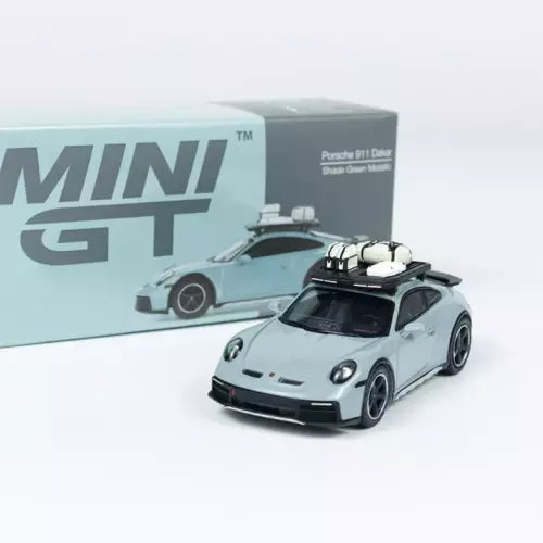 MINIGT 1:64 gray sports diecast model car with roof-mounted lights