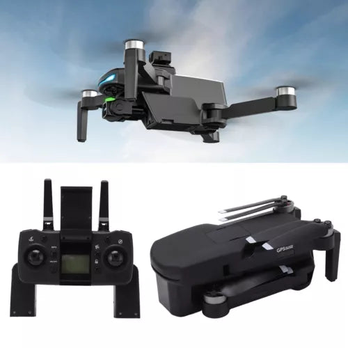 Foldable quadcopter drone with camera and detachable controller with display