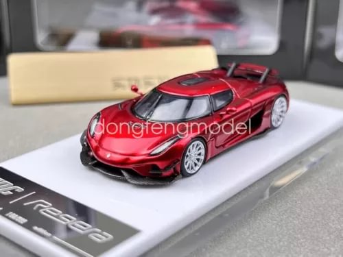 Red metal diecast sports model car with aerodynamic front and hood vents