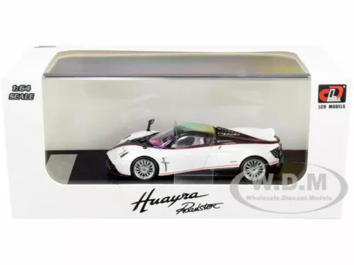 PAGANI Huayra roadster diecast model car, white with black and red details