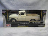 1/24 scale 1966 Chevy C10 Fleetside pickup diecast model, cream with tan bed