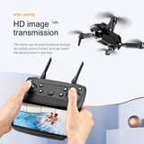 Drone and remote controller with two antennas, black, for video viewing