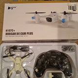 Toy quadcopter drone with camera, packaged in retail box