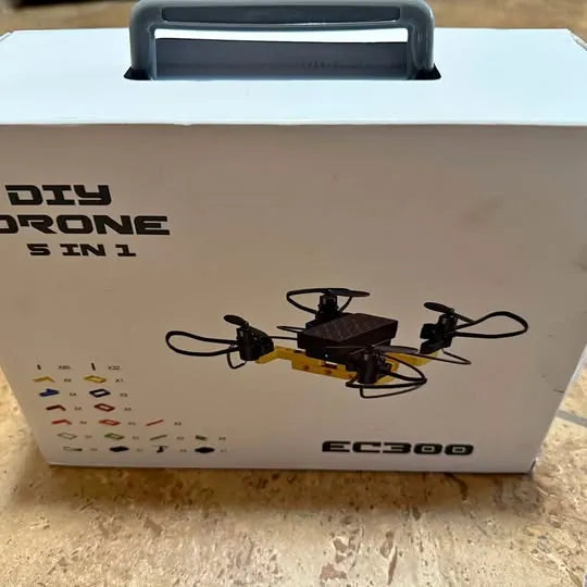 DIY drone 5-in-1 EC300 box with illustrated quadcopter and accessory icons