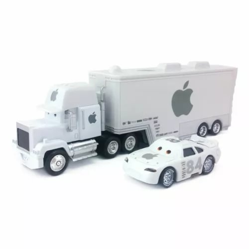 White No.84 diecast car and Mack truck toy, 1:55 scale