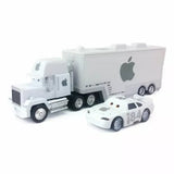 Disney Pixar Cars White No.84 Apple Mack Truck & Car 1:55 Diecast Car Toys Loose Parts