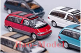 1:64 red and black minivan diecast model car with detailed interior and windows