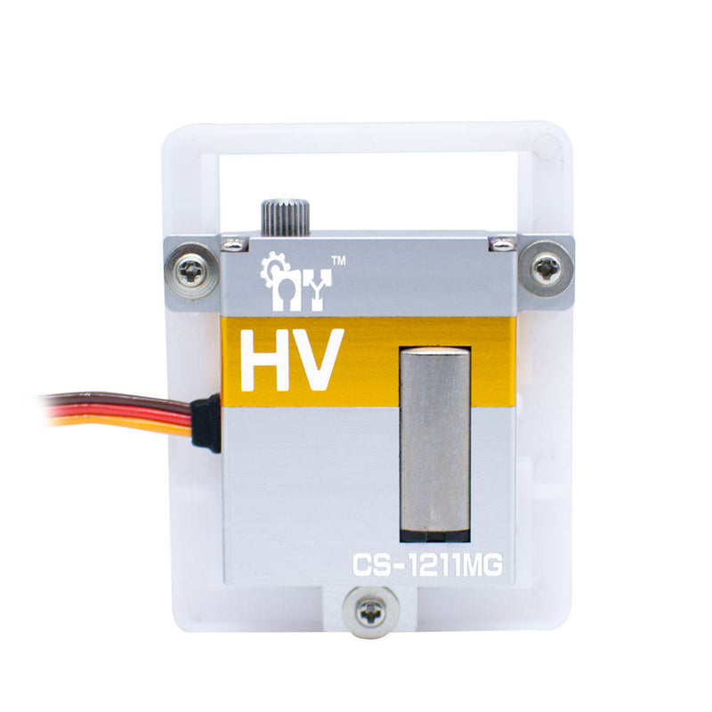 High-voltage servo in plastic case with HV label and side metal mounting tabs