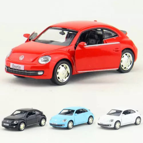 1:36 scale Beetle 2012 diecast model car, red pull-back toy