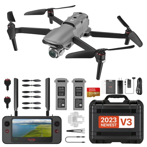 Autel EVO 2 Pro rugged drone bundle: quadcopter, remote screen, batteries, hard case