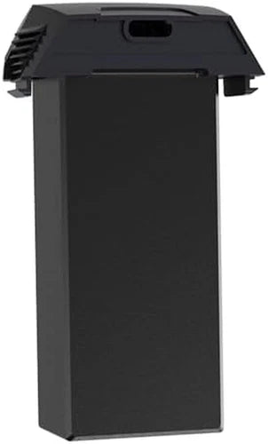 Black rectangular drone battery with top charging port and side contact tabs