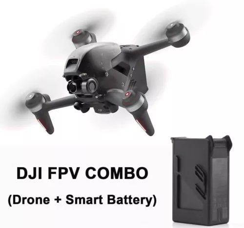 FPV drone replacement body with propellers and smart flight battery