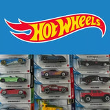 Hot Wheels 1:64 diecast car blister packs, multiple vehicles in display.
