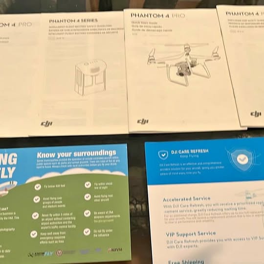 DJI Phantom 4 Pro drone packaging boxes with printed drone diagram