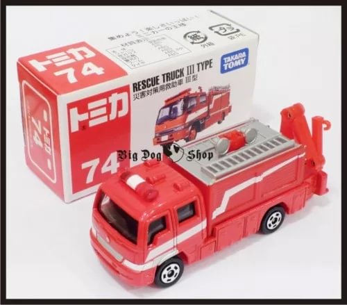 Red diecast rescue truck with ladder and front cab