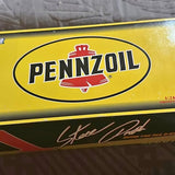 Yellow diecast car hood with PenzOil logo and Steve Van signature